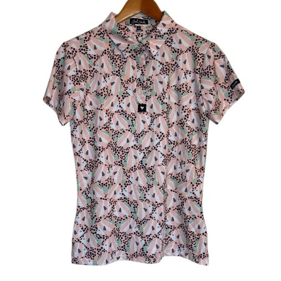 Not For Sale Bad Birdie Polo Women Large Pink Golf Performance 4 Way‎ Stretch - Picture 2 of 9